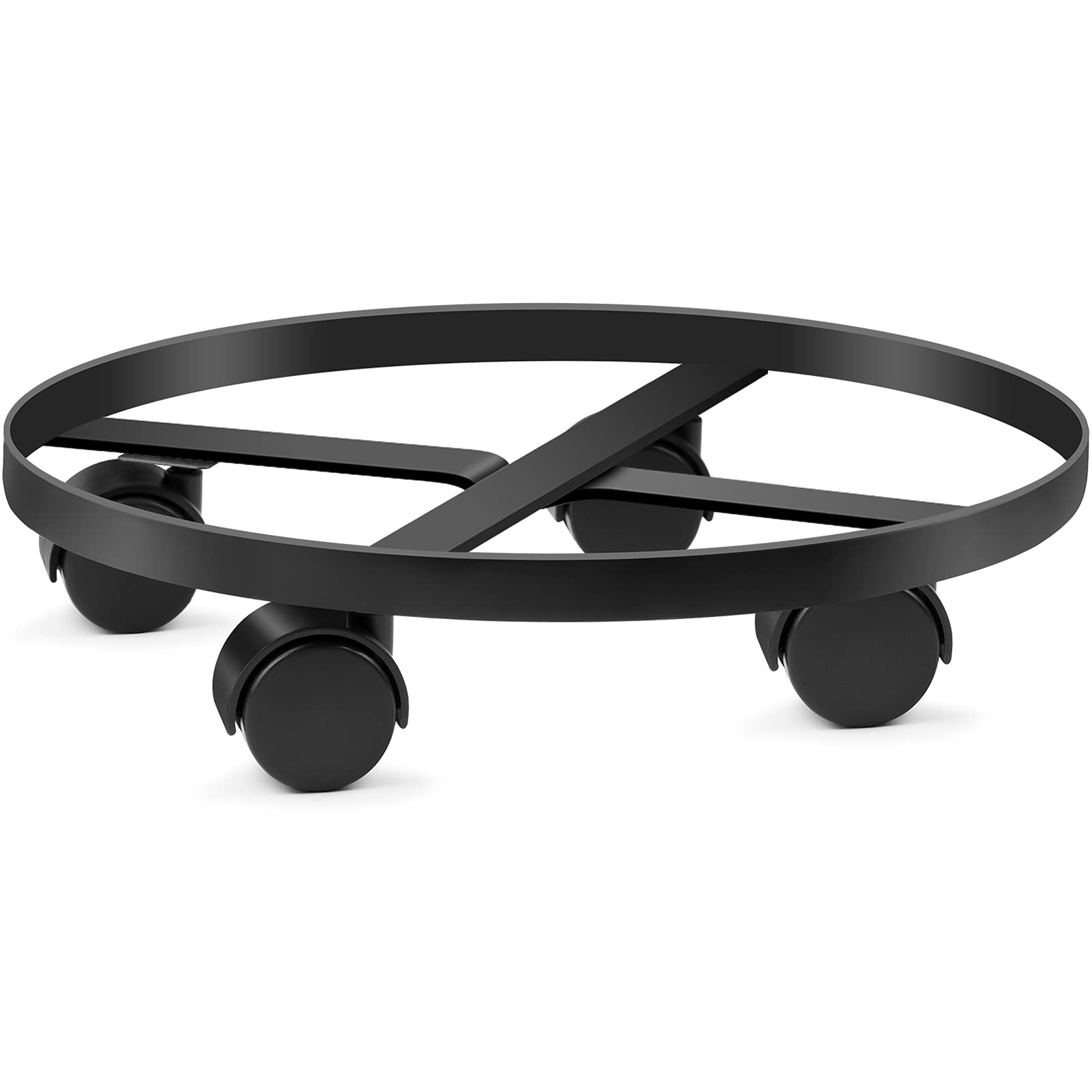 Amagabeli 14" Metal Plant Caddy Heavy Duty Iron Potted Plant Stand With