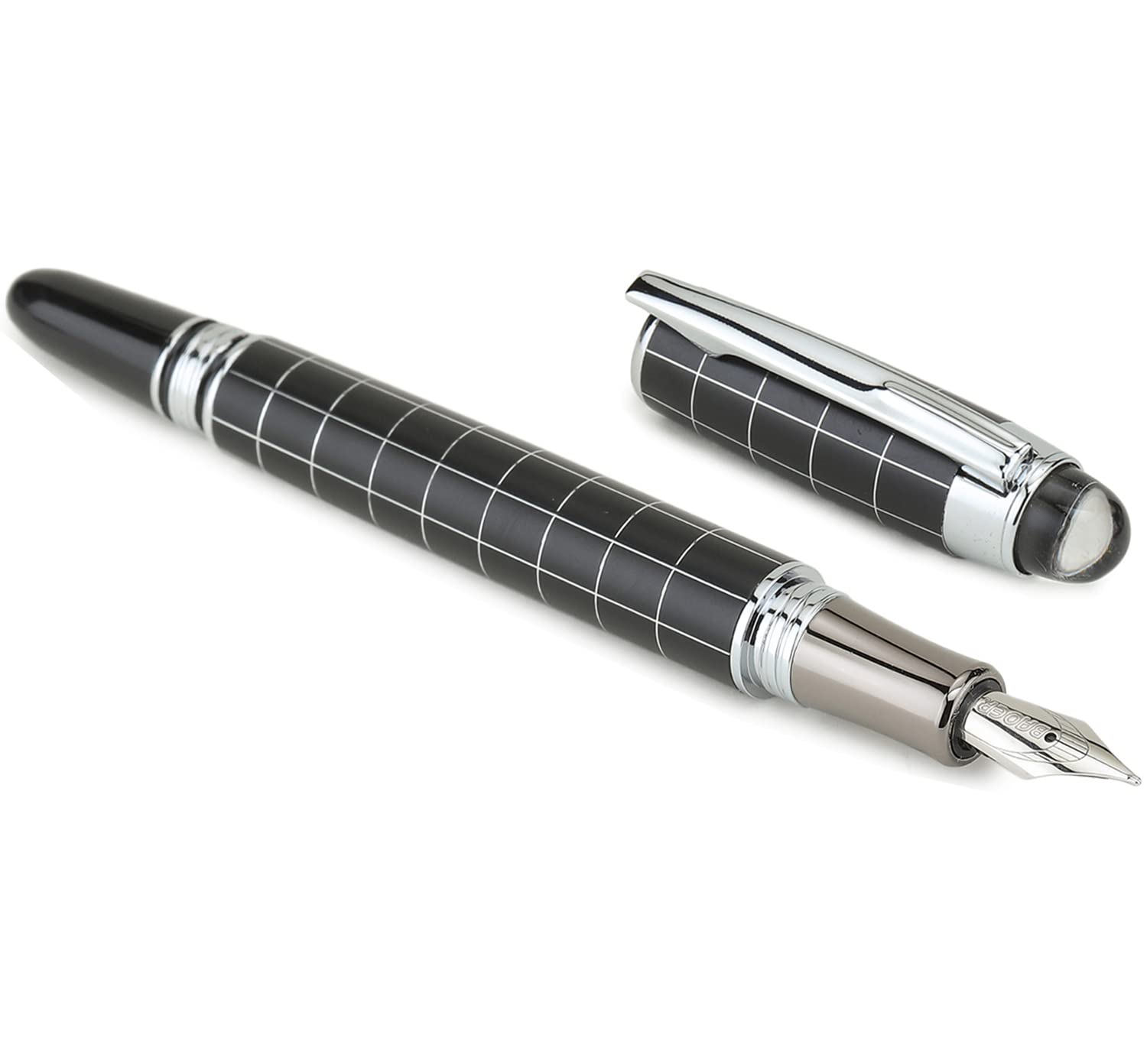 SCRIZClassic Collection Black Metallic Finish Body With Iridium Nib Fountain Ink Pen