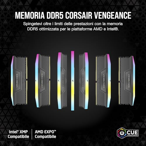 CORSAIR-Vengeance-RGB-DDR5-RAM-96GB-2x48GB-6000MHz-CL36-44-44-96-14V-AMD-Expo-Intel-XMP-30-Desktop-Computer-Memory--Gray-CMH96GX5M2E6000Z36 CORSAIR Vengeance RGB DDR5 RAM 96GB (2x48GB) 6000MHz CL36-44-44-96 1.4V AMD Expo Intel XMP 3.0 Desktop Computer Memory – Gray (CMH96GX5M2E6000Z36) - Image 3