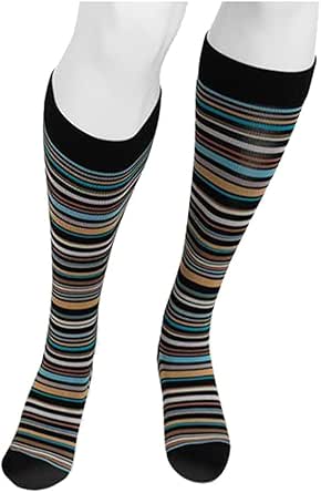 Juzo Power Vibe, 2650 Knee-High, 15-20 MmHg, Trendy Compression Socks - Men & Women, Large, Deep Black