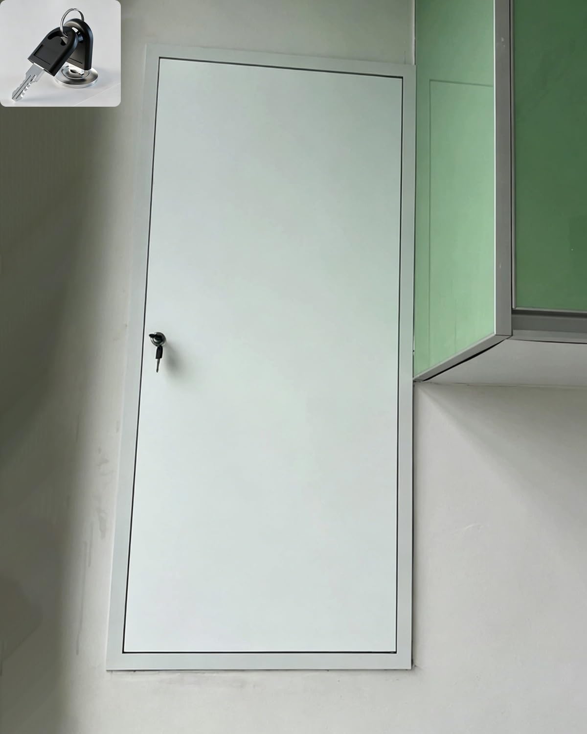 Białe zamykane drzwiczki dostępowe do instalacji hydraulicznej do płyt kartonowo-gipsowych, panel dostępowy, drzwi inspekcyjne na poddasze/pranie(18x44in)