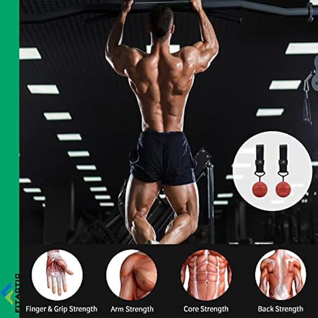 Rock Climbing Solid Training Cannonball Bomb Power Pull Up Ball Hold Grips for Straps for Finger, Forearm, Biceps, Back Muscles