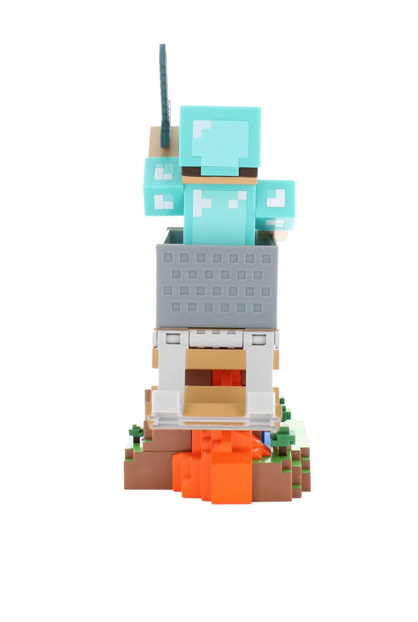 Cableguys Minecraft Steve in Diamond Armour Support Manette et Porte Telephone - Gaming Accessoire et Figurine pour Bureau et Gamer Setup, Compatible avec Xbox, PlayStation et la Plupart des Manettes