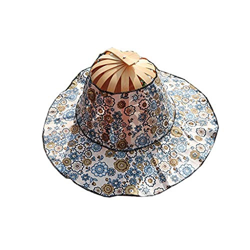 Abanico plegable de bambú con sombrero para mujer miniatura 3
