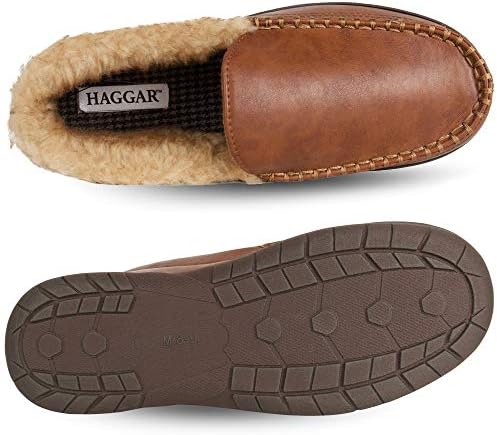 Haggar Men's Venetian Slipper Indoor/Outdoor House Shoe with Memory Foam Comfort Slipper, Smooth Tan, Large | Image 7
