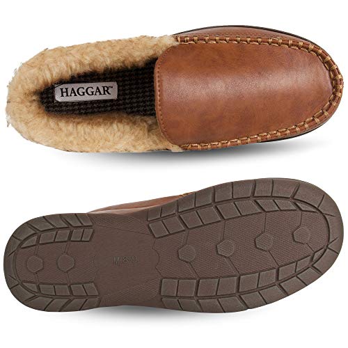 Haggar Men's Venetian Slipper Indoor/Outdoor House Shoe With Memory Foam Comfort Slipper, Smooth Tan, X-Large #TOP7