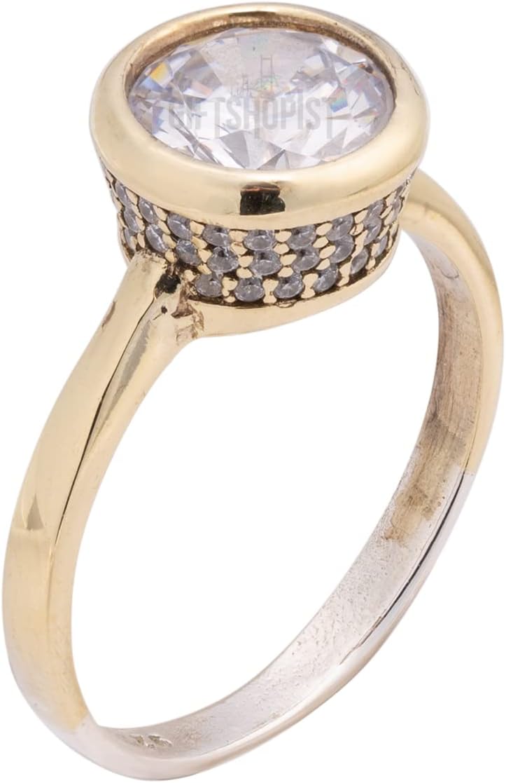 Fashion Style!Turkish Handmade Jewelry Round Shape Topaz 925 Sterling Silver Ring Size All