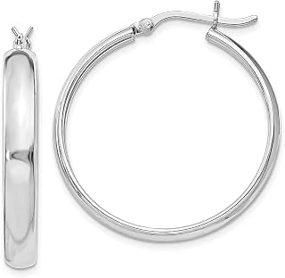 Brincos de argola de prata esterlina 925 4 mm x 30 conjunto de argolas de orelha redondas joias finas para mulheres presentes para ela, Prata esterlina Cristal