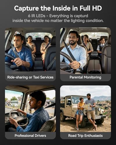 Image of WOLFBOX i07 3 Channel Dash Cam for Car with WiFi GPS, 1440P + 1080P + 1080P Triple Car Dash Camera, 3 inch LCD, IR Night View, 24H Parking Monitor, 32GB Card Included