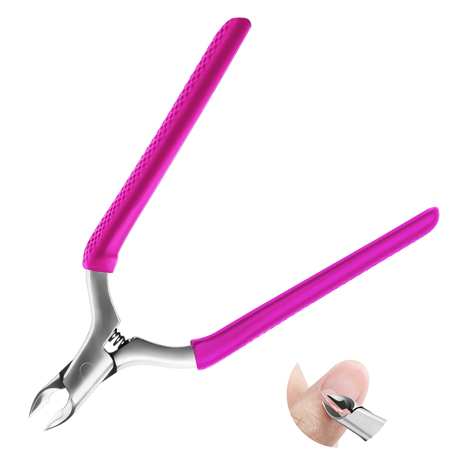 CGBE Cuticle Nipper, Cuticle Remover Professional Manicure and Pedicure Cuticle Remover Tools Stainless Steel Cuticle Clippers Rose Red