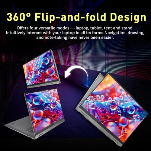 Image of Lenovo Ideapad 5 2-in-1 16 inch WUXGA Touchscreen Laptop, AMD Ryzen 7 8845HS, 16GB LPDDR5X, 5TB Storage (4TB SSD+1TB Docking Station), Copilot+ PC, Backlit Keyboard, Fingerprint, Win 11 Pro, Grey