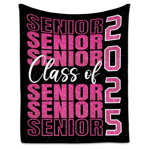 Graduation Blanket - Class of 2025 Graduation Gifts for Her or Him - 30"x40" Flannel Warm Throw Decorations - Senior 2025 Red Blankets for College, High School