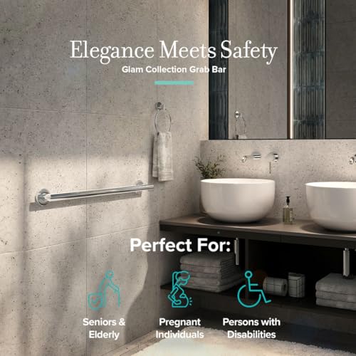 Image of Elevate 48 inch L Grab Bar, Chrome