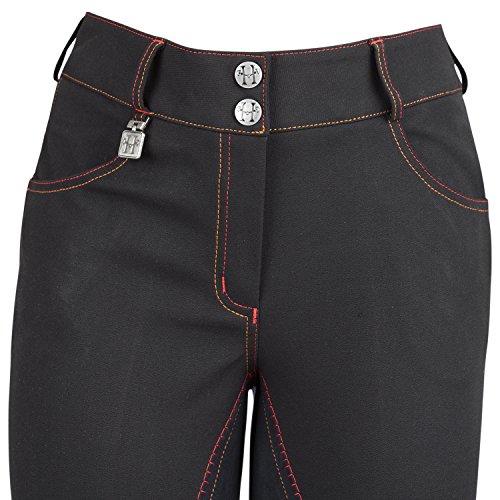 Huntley Equestrian Full Seat Riding Pant with Sequined Back Pockets, Black, 26