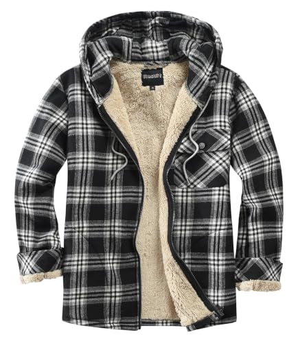 Elesuit Mens Winter Zip Up Hoodie Sherpa Fleece Sweatshirt Warm