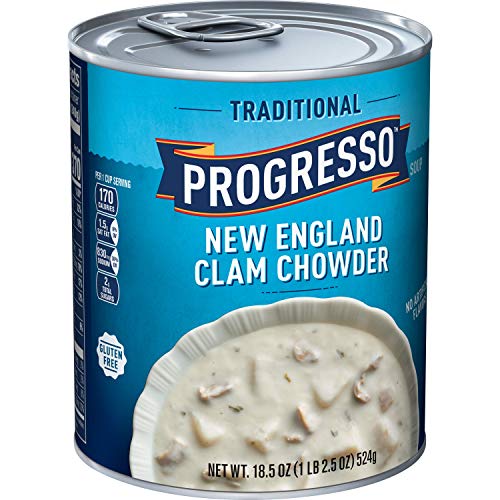 Progresso Traditional, New England Clam Chowder Soup, Gluten Free, 12 Cans, 18.5 oz Progresso Traditional, New England Clam Chowder Soup, Gluten Free, 12 Cans, 18.5 oz