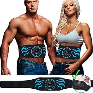 Elettrostimolatore Muscolare, Cintura Addominale Elettrostimolazione Stimolatore EMS Dispositivo per elettrostimolazione Muscolare Donna Uomo Allenamento Addominale per Addome