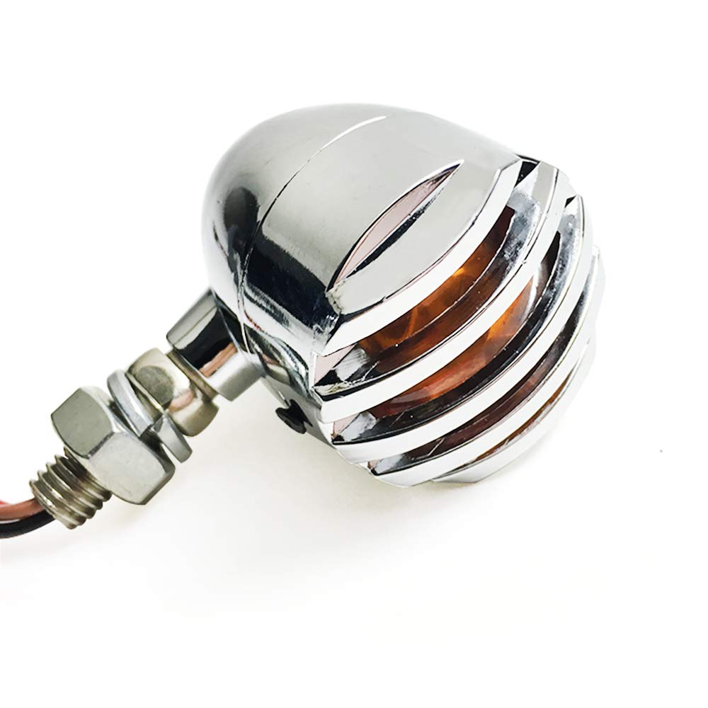 Motorrad Blinker Licht, 4x Chrom Motorrad Blinker Signalanzeige Bernstein Bullet Light Touring Cafe Racer Flasher Lampe