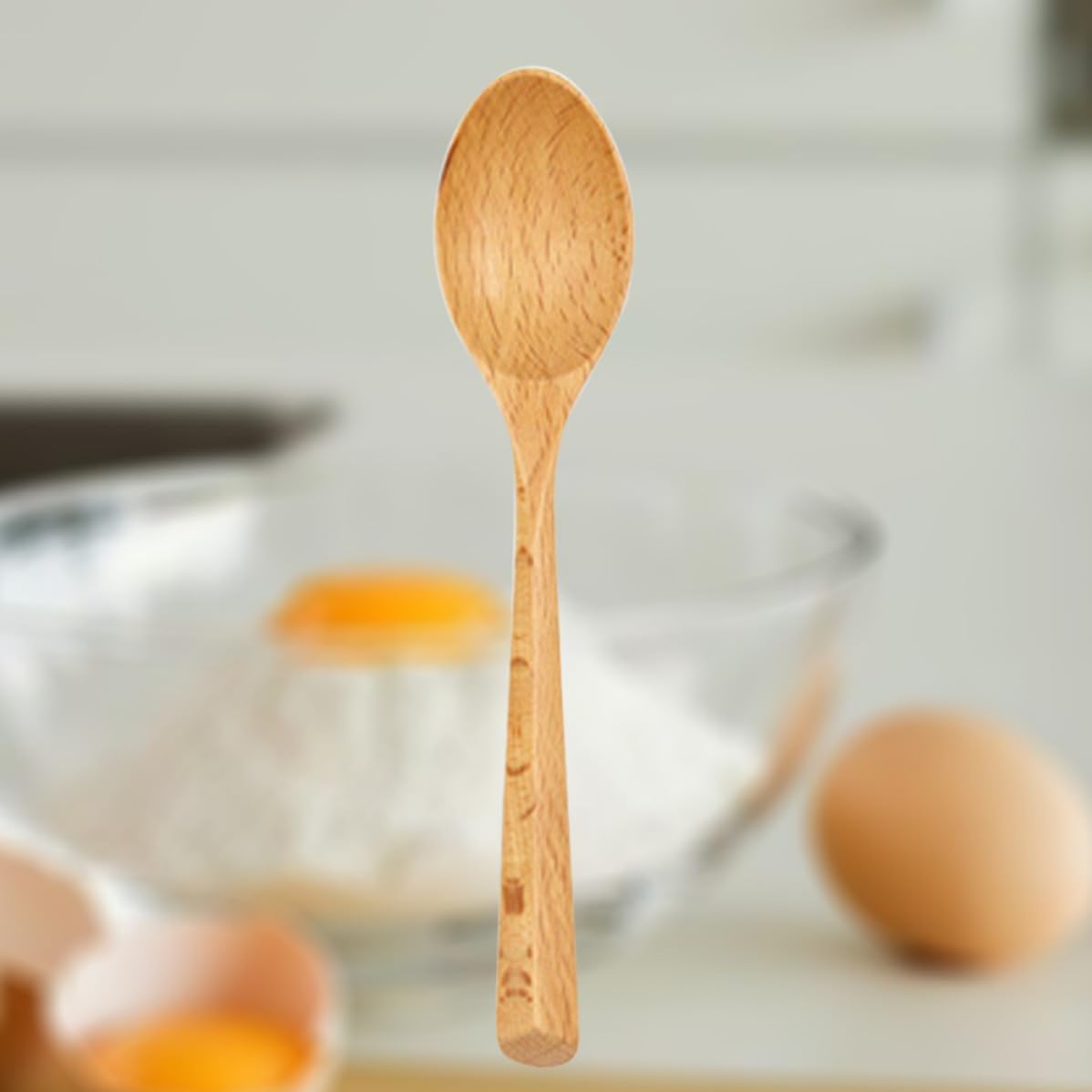 Portable Beech Jam Spoon with Rounded Triangle Handle Wooden