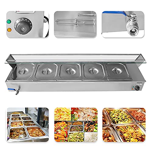 Buy HOMIER 5Pan Food Warmer Steam Table Stainless Steel Steamer 110V