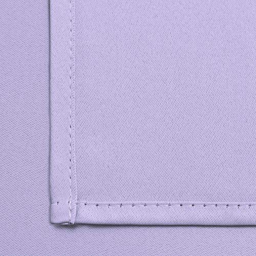Yakamok Grommet Room Darkening Thermal Insulated Blackout Curtains Window Panels for Bedroom Width 38 Inch by Length 72Inch Lilac Two Curtain Panels
