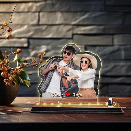 Image of Brown Cloud Personalized Acrylic LED Night Lamp Customized Gift for Men Women Husband Wife Girlfriend Boyfriend Birthday Marriage Anniversary Festivals Decoration(LED USB RGLTR AO 001)(D15)