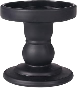 VASANA Matte Black Glass Candle Holder Without Candles