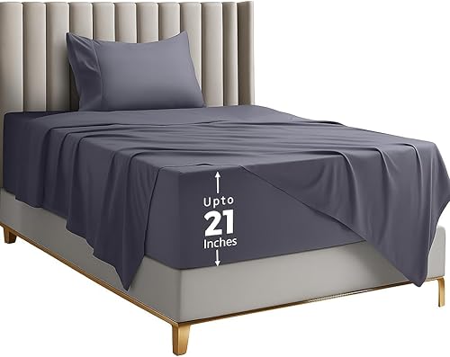 Utopia Bedding - Juego de sábanas tamaño individual de 3 piezas, microfibra suave, para toda la familia, sábana encimera y bajera con almacenamiento