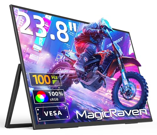 Image of MAGICRAVEN Large Portable Monitor, USB-C & HDMI Laptop Screen Extender,Second Display for Console with Built-in Speakers, Works with PS5, Xbox, Switch, Ideal for Travel, Home & Office - 23.8 inch
