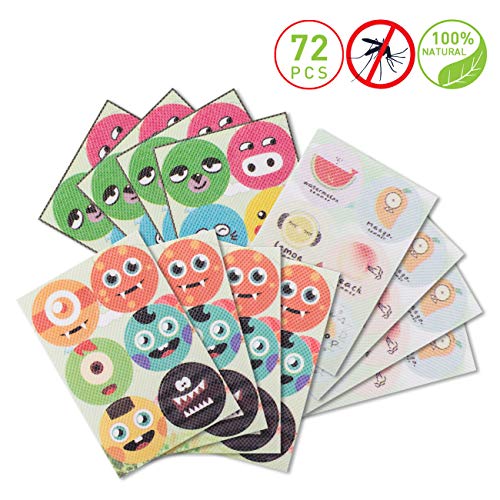 Gwhole 72 PCS Patchs Anti-Moustiques DIY Autocollants Correctifs Cartoon Expressions Répulsif Moustiques