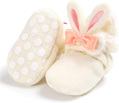 TIMATEGO - Pantuflas tipo botines de felpa con suela antideslizante para recién nacidos, bebés, niños y niñas