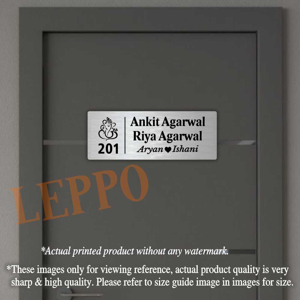 LEPPO Customized Acrylic Self-Adhesive Wall / Door Name Plate with Couple & Kids Name for Home Decor | Personalized Modern Weatherproof Acrylic Self-Adhesive Name Plate | (Size 4 X 12 Inch, NP_328) (For Family’s Member Name Plate) — Amazon image 6
