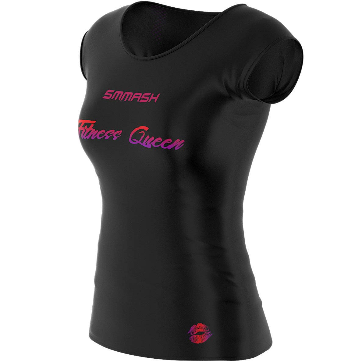 SMMASH Camiseta Deportiva De Manga Corte Mujer Cuello Redondo Tecnica para Fitness Yoga Pilates Running Deporte Secado Rápido Transpirable