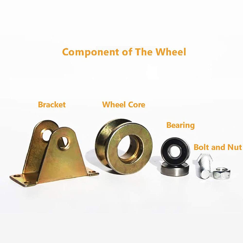 2-teiliges 2 Zoll V-Nut-Rad V Track Gate Wheel Stahlscheibenrad für Schiebetor, Rolltore, Schiebetore, Industriemaschinen, Drahtseilschienengeräte