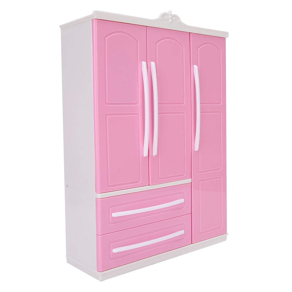 Generic Armadio per Casa delle Bambole in Plastica Armadio per Casa delle Bambole a 3 ante Non Tossico Mobili per per Accessori per delle Sicuro Ed Ecologico