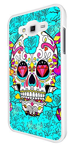 590 - Sugar Skull Skulls Diamond Eyes Design For Samsung Galaxy Core Prime G360 Fashion Trend CASE Back COVER Plastic&Thin Metal - White image 2