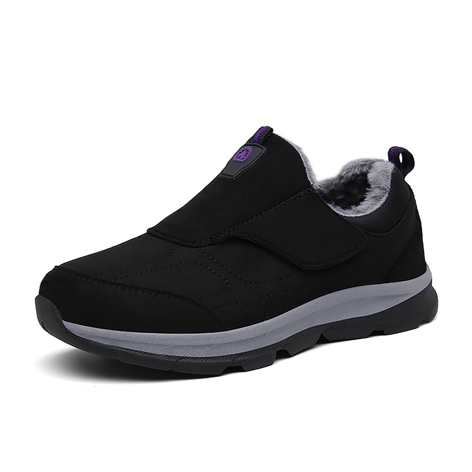 Generisch Zapatos térmicos de invierno que se deslizan en el interior, cómodos, extraanchos, para personas mayores, con suela suave, cierre de