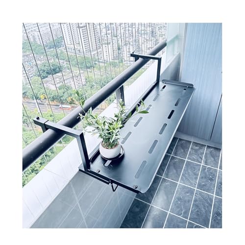 Table de balcon murale suspendue extérieure bureau fer forgé noir 120cm - 2