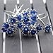 Onwon 40 Pieces Rose Flower Rhinestone Hair Clips Crystal Hair Pins for Bridal Wedding Party Daily Life Women and Girls Hair Jewelry Acessories, with Storage Bag (Blue)
