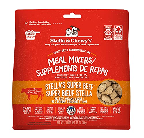 Stella & Chewy’s Freeze Dried Raw Super Beef Meal Mixer – Dog Food Topper for Small & Large Breeds – Grain Free, Protein Rich Recipe – 99g Bag image 2