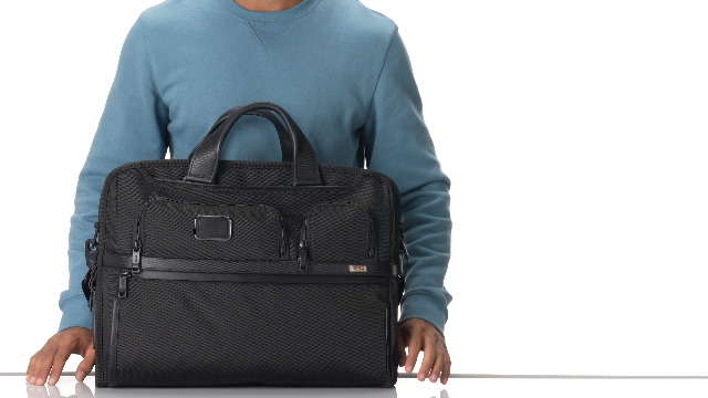 TUMI Men's Compact Lg Laptop Brief, Black One Size: Buy Online at