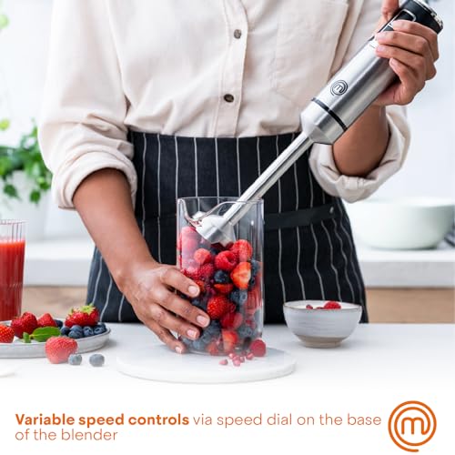 MasterChef Immersion Blender Handheld, Stainless Steel Hand Held Blending Stick Emulsifier, Puree Blender for Making Baby Food, Soup, Sauces etc, Powerful 400W Motor with Variable Speed Control image 5