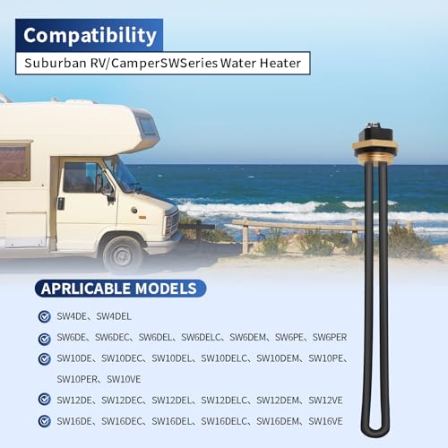 Image of 520900 Rv Water Heater Element Screw Components Replace 520789 Sw6dem Sw10de Sw12de in The Suburbs, Which is Suitable for The Sw Series of Rv Water Heater Parts in The Suburbs -120v 1440w