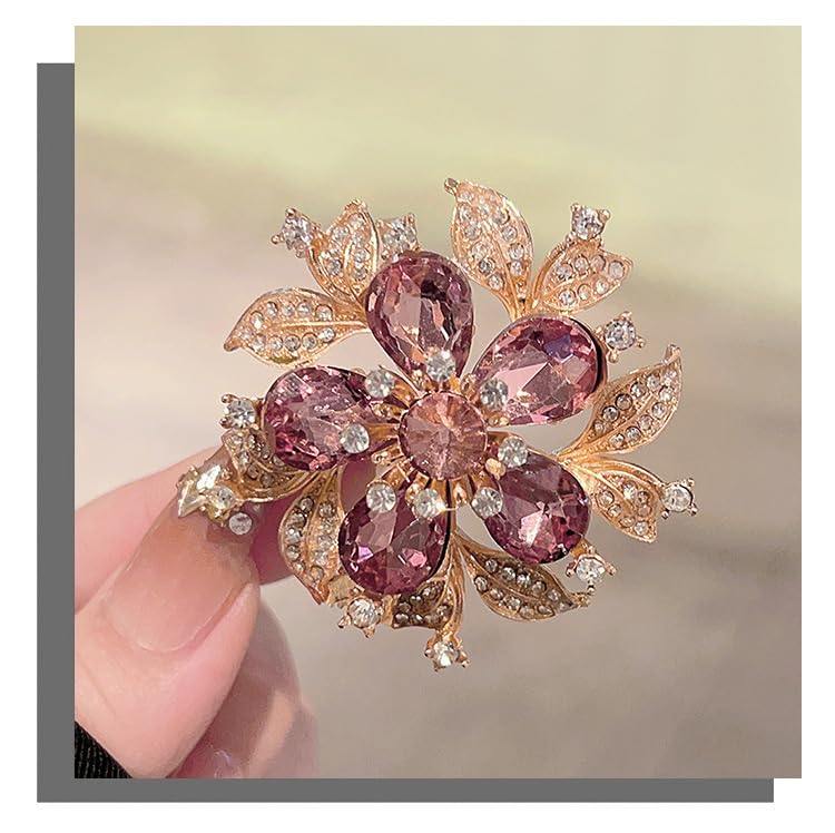 Image of Rhinestone Crystal Sunflower Brooch Pin Elegant Wreath Brooch Clothing Hat Bag Skirt Accessories for Women