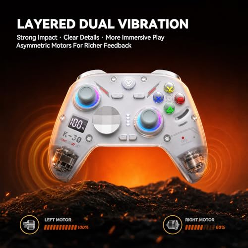 Image of Aolion gaming K30 Wireless Gaming Controller for Switch 2 /Switch /PC /iOS /Android, TMR Joysticks with 1000Hz Polling Rate, Hall Triggers, Swappable ABXY Buttons, RGB Lighting, Programmable Back Buttons