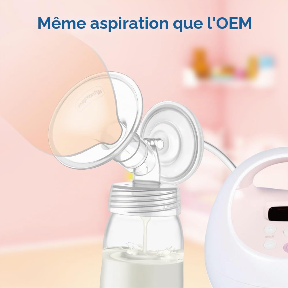 Maymom connecteurs à col large 2 pièces, compatibles avec Spectra S1 et S2, compatibles avec téterelles Medela PersonalFit, Pumpin Pal, Lansinoh et Maymom MyFit/Crater