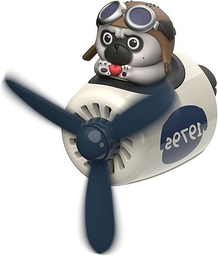 2 ambientadores de aire para automóvil piloto, salida de aire, fragancia creativa de perfume para automóvil (gato + perro)