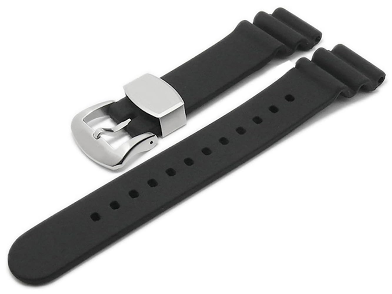 EwatchAccessories Replacement 22mm Soft Silicone Rubber Diver Black Resin Watch Band Strap With Stainless Steel Silver Buckle (B0C9WQ7WR2) Amazon Price History, Amazon Price Tracker