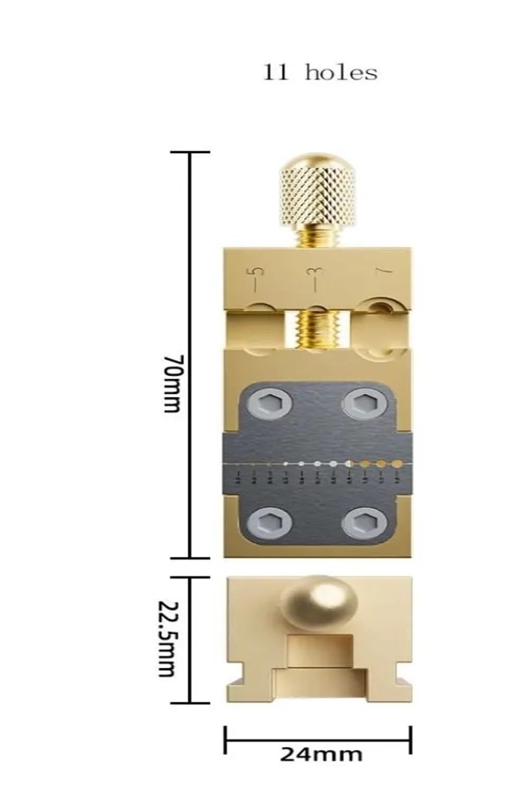 Tornillo de Banco for Reloj de precisión, Ajuste de Rosca, Pinza Antideslizante, Herramienta de apriete, Soporte Estable de Cobre for Cabeza de Reloj, relojero(11 Holes)