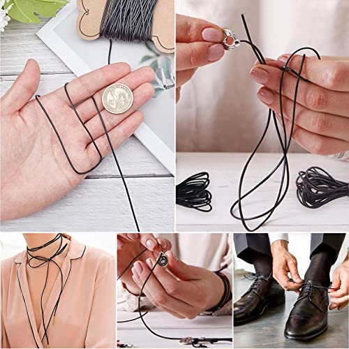 3 Rollen 5M x 1mm Lederschnur Lederband aus echt Leder, Klassik Vintage Band Faden für Armband Ketten Schmuck DIY Handwerk - Schwarz, Braun, Natur Echtlederband von SOSMAR